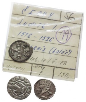 Ludwig Jagiellon 1516-1526, white penny single + small penny R-L-P Smolík IV/54