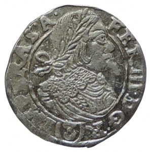 Ferdinand III. 1637-1657, 3 krejcar 1645 Prag-Wolker