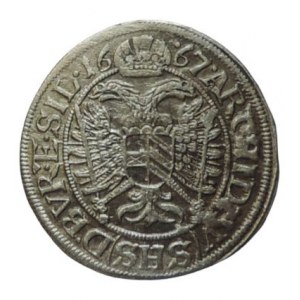 Leopold I. 1657-1705, 3 krejcar 1667 SHS Vratislav-Hammerschmidt