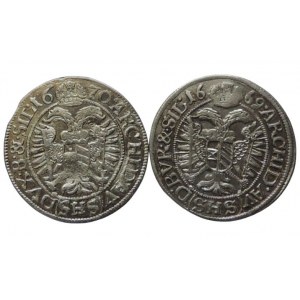 Leopold I. 1657-1705, 3 krejcar 1669 SHS Vratislav-Hammerschmidt + 3 krejcar 1670 SHS gereinigt 2pcs