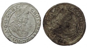 Leopoldo I. 1657-1705, 1 krejcar 1671 SHS Vratislav-Hammerschmidt + 1 krejcar 1699 FN Opoli-Nowak 2 pz.