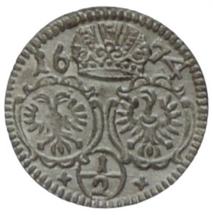 Leopold I. 1657-1705, 1/2 krejcar 1674 Opole-Kirschenhofer