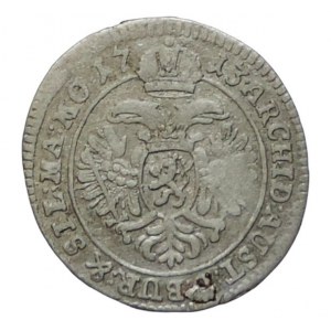 Karel VI. 1711-1740, 3 krejcar 1713 b.zn. Praha-Ritter