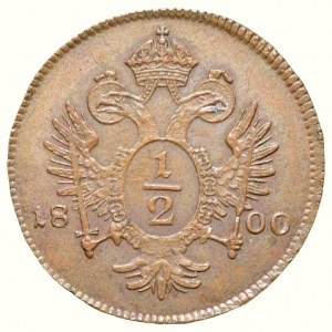 Francis II. 1792-1835, Cu 1/2 krejcar 1800 C