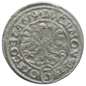 Münsterberg-Olešnice, Henry Wenceslas + Karl Friedrich 1617-1639, 3 krejcar 1619 Kopicki 6137 R
