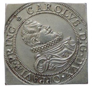 Liechtenstein Karel 1614-1629, ½ Tollar Clip 1619 CC 31x31 mm/ 1