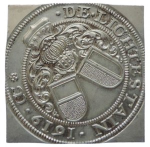 Liechtenstein Karel 1614-1629, ½ Tollar Clip 1619 CC 31x31 mm/ 1