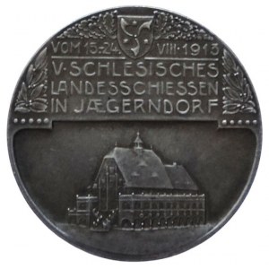 Liechtenstein Johan II., AR medaile V. Slezská zemská střelba Krnov (Jägerndorf) 1913