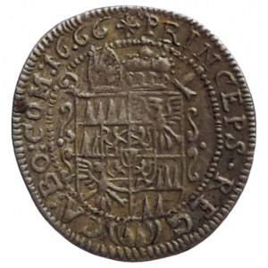 Olomouc biskupství, Karel II. Lichtenstein 1664-1695, 3 krejcar 1666 SV-316