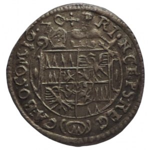 Olomouc biskupství, Karel II. Lichtenstein 1664-1695, 3 krejcar 1670 SV-324 úzké poprsí
