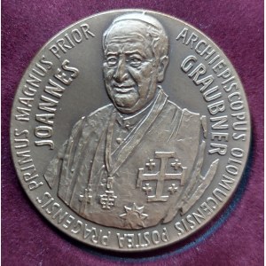 Řád Božího hrobu Jeruzalémského, AE medaile 40mm s portrétem Jana Graubnera