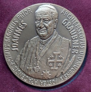 Order of the Holy Sepulchre of Jerusalem, AE medal 40mm with portrait of Jan Graubner