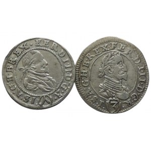 Ferdinand II. 1619-1637, 3 krejcar 1624 Vídeň-Fellner + 3 krejcar 1624 Graz 2ks