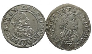 Ferdinand II. 1619-1637, 3 Krejcar 1624 Vienna-Fellner + 3 Krejcar 1624 Graz 2 pcs