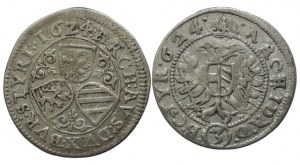 Ferdinand II. 1619-1637, 3 Krejcar 1624 Vienne-Fellner + 3 Krejcar 1624 Graz 2 pcs