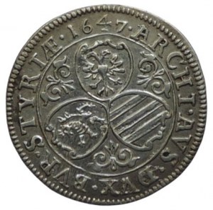 Ferdinand III. 1637-1657, 3 krejcar 1647 Graz