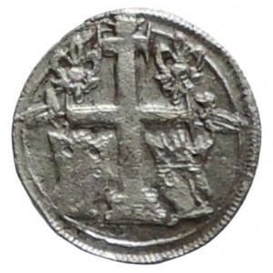 Karel Robert z Anjou 1307-1342, denár korunované poprsí/kříž