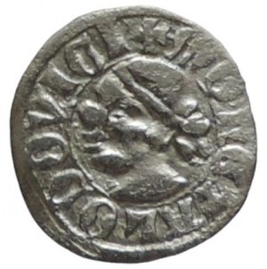 Luigi d'Angiò 1342-1382, denario testa di saraceno