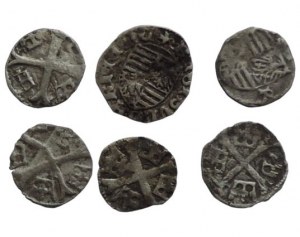 Sigismund of Luxembourg 1387-1437, denarius Huszár 576 + parvus Huszár 580 - 5x 6pcs