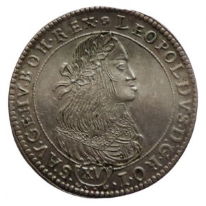 Leopold I., XV krejcar 1661 KB letopočet na stuze