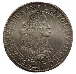 Leopold I., XV krejcar 1661 KB year on the ribbon