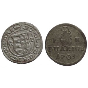 Leopold I., denár 1676 KB + duarius 1703 KB/PH 2ks