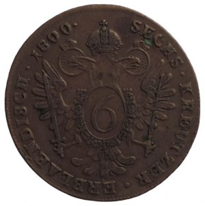 Francis II. 1792-1835, Cu 6 krejcar 1800 B