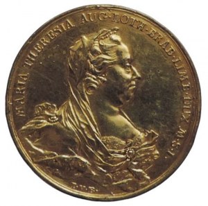 Marie Terezie , AE zlacená medaile 33mm 1779 T. Berckel