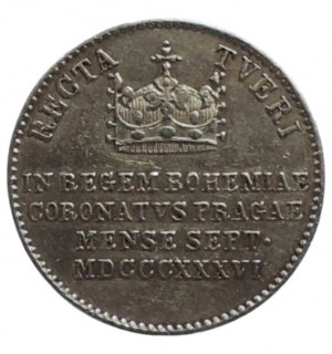 Ferdinando V., medaglia dell'incoronazione Ag 7.9.1836 a Praga 18 mm