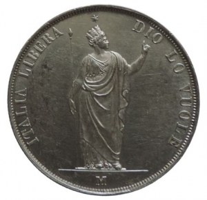 REVOLUTION 1848-1849, 5 Lira 1848 M