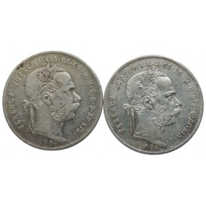 FJI 1848-1916, zlatník 1877 KB (-2/2- hrany) + 1878 (1/1) 2ks