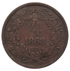 FJI 1848-1916, 4 krejcar 1868 KB
