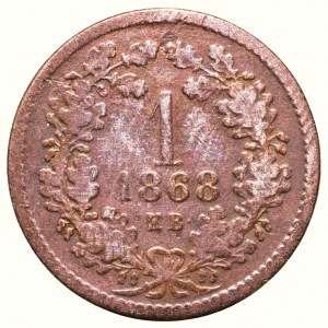 FJI 1848-1916, 1 krejcar 1868 KB