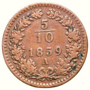 FJI 1848-1916, 5/10 krejcaru 1859 A