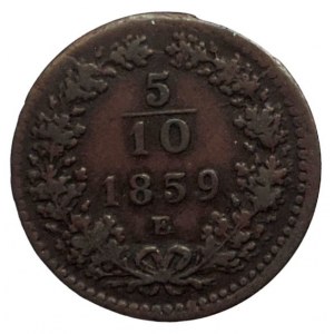 FJI 1848-1916, 5/10 krejcaru 1859 E