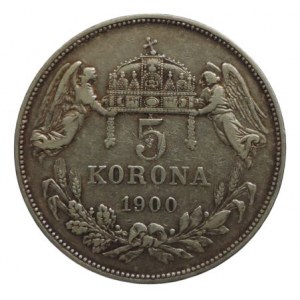 FJI 1848-1916, 5 Koruna 1900 KB patina
