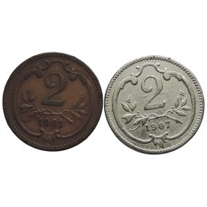 FJI 1848-1916, 2 hal. 1901 + 2 hal 1907 niklovaný 2ks