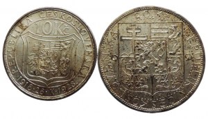 Czechoslovakia 1918-1938, 20 CZK 1937 TGM + 10 CZK 1928 TGM 2 pcs
