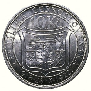 Czechoslovakia 1918-1938, 10 CZK 1928 TGM