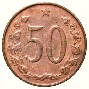 Československo, 50 hal. 1969 bez bodiek pri roku