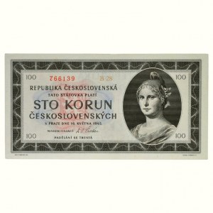PAPER PLATINUM, 100 CZK 1945