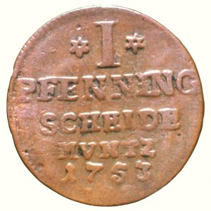 Anhalt- Bernburg, Victor Frederick 1721-1765, 1 pfennig 1753 IHS