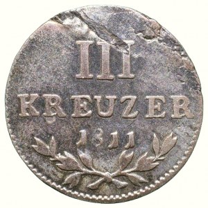 Baden, Karl Ludwig Friedrich, 1803-1818, 3 kreuzer 1811