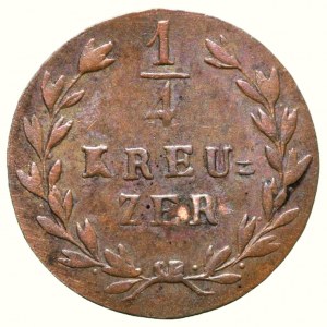 Baden, Ludwig 1818-1830, 1/4 kreuzer 1824