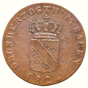 Baden, Ludwig 1818-1830, 1/4 kreuzer 1824
