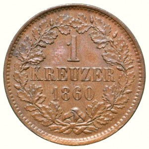 Baden, Friedrich I. 1852-1907, 1 kreuzer 1860