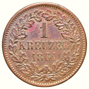 Baden, Friedrich I. 1852-1907, 1 kreuzer 1861