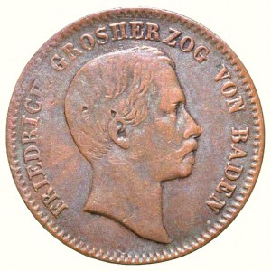 Baden, Friedrich I. 1852-1907, 1/2 kreuzer 1856