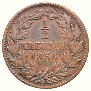 Baden, Friedrich I. 1852-1907, 1/2 kreuzer 1856