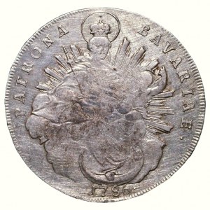 Bavorsko, Karl Theodor 1777-1799, tolar 1786 I.SCH - madona